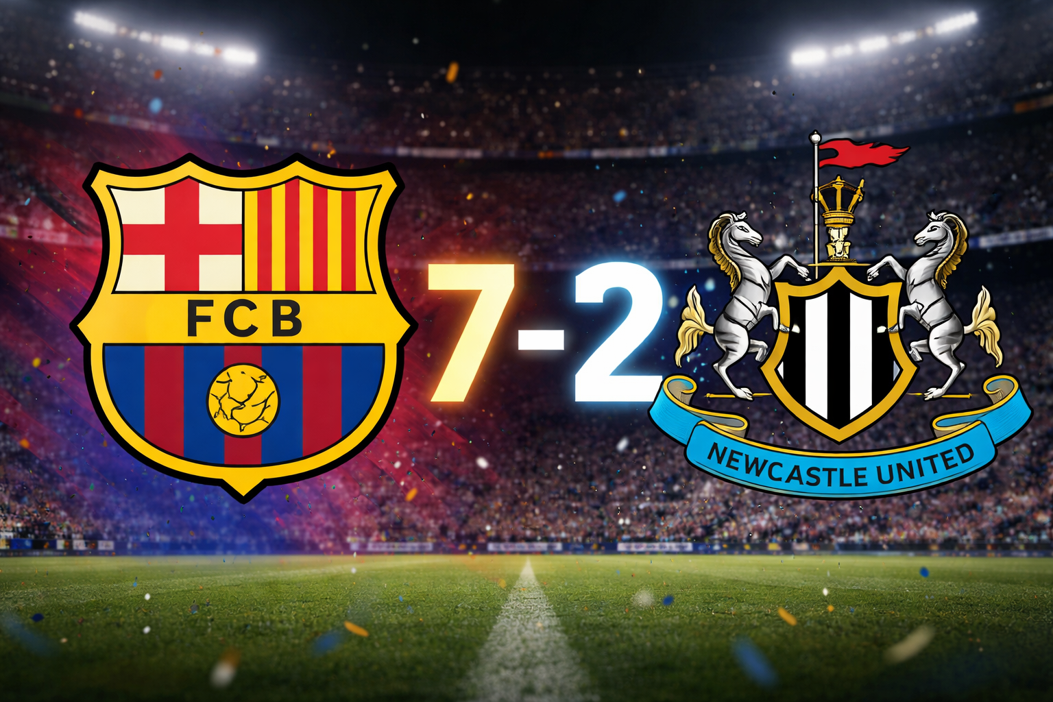 Los culés superan al Newcastle con un 7-2 y demuestran su poder ofensivo